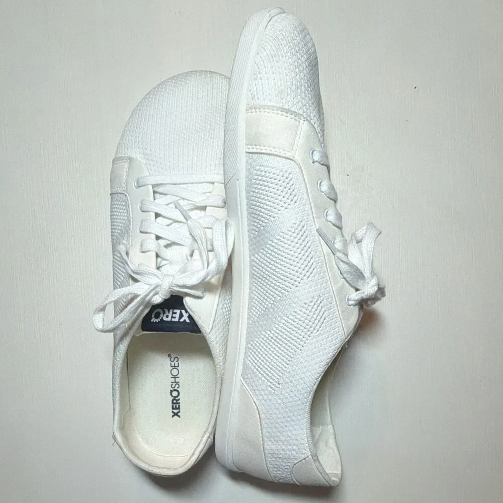 Xero Shoes Dillon Men's White Knit Lightweight Lace-Up Sneakers US 15